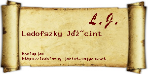 Ledofszky Jácint névjegykártya